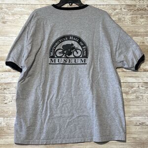 Vintage National Motorcycle Museum Shirt Mens 2XL Gray Black Anamosa, IA